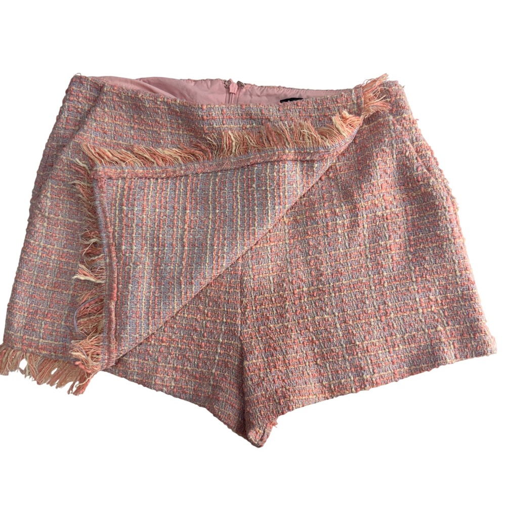 Forever 21 Womens Pink Skort Skirt Small Preppy Y2k Dressy Casual Bottoms Fringe